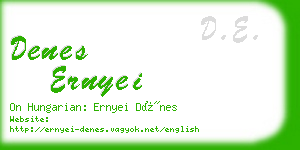 denes ernyei business card